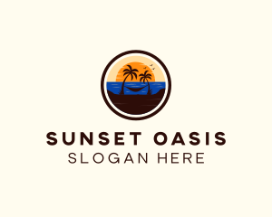 Beach Hammock Sunset logo design