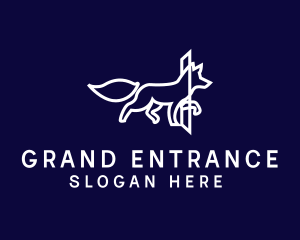 Entrance - Door Fox Outline logo design