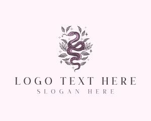 Slithering - Floral Snake Spa logo design