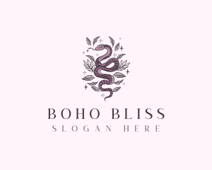 Floral Snake Spa logo design