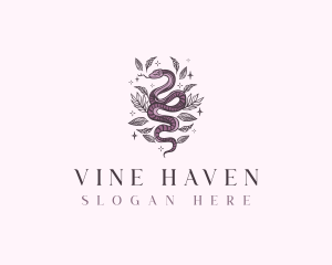 Floral Snake Spa logo design