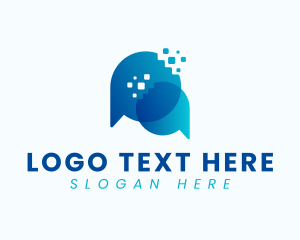 Gradient - Tech Chat Communication logo design