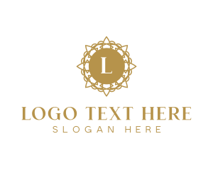 Wreath - Golden Floral Boutique logo design