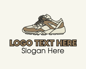 Activewear - Brown Running Shoe logo design