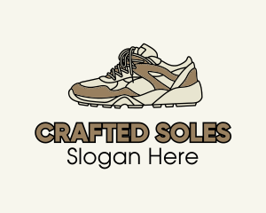 Brown Running Shoe logo design