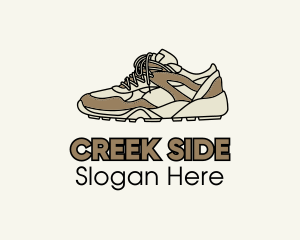 Brown Running Shoe logo design