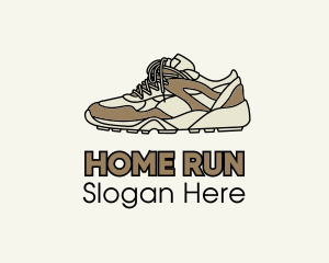 Brown Running Shoe logo design