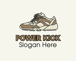 Brown Running Shoe logo design