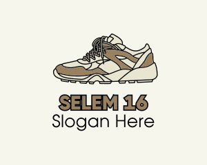 Pastel Color - Brown Running Shoe logo design