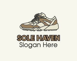 Brown Running Shoe logo design