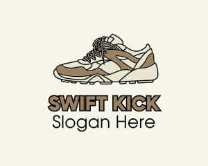 Brown Running Shoe logo design