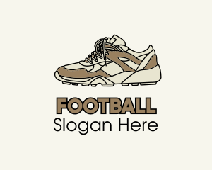 Footwear - Brown Running Shoe logo design