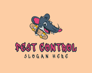 Skateboard Skater Rat logo design