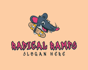 Skateboarding - Skateboard Skater Rat logo design