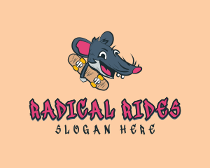 Skateboarder - Skateboard Skater Rat logo design