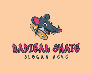 Skateboard - Skateboard Skater Rat logo design