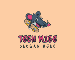 Mice - Skateboard Skater Rat logo design