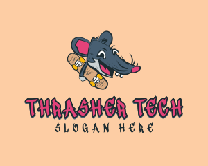 Thrasher - Skateboard Skater Rat logo design