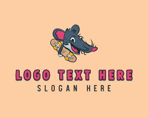 Skater - Skateboard Skater Rat logo design