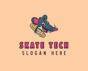 Skateboard Skater Rat logo design