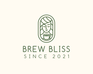 Brew - Green Woman Cafe Tea logo design