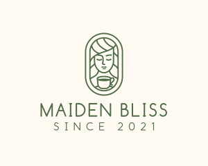 Maiden - Green Woman Cafe Tea logo design