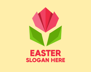 Origami Tulip Flower  Logo