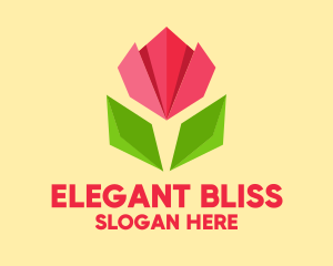 Origami Tulip Flower  Logo
