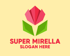 Origami Tulip Flower  Logo