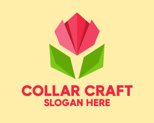 Origami Tulip Flower  logo design