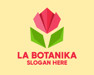Learning - Origami Tulip Flower logo design