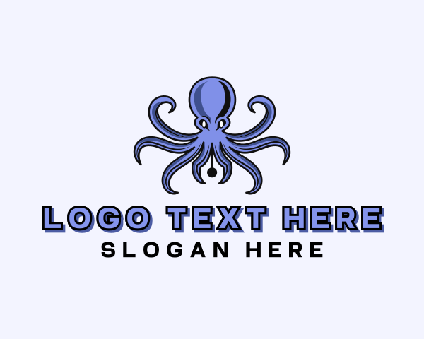 Pen - Octopus Ink Pen logo design