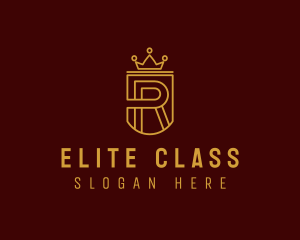 First Class - Crown Shield Banner logo design