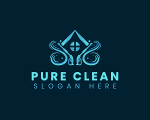 Residential Sanitation Cleaning logo design