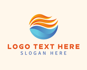 Energy - Heat Cool Air Conditioning logo design