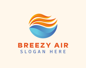 Heat Cool Air Conditioning logo design