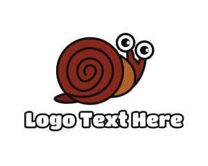 Snail - Brown Shell Snail logo design