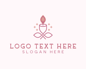 Candle - Floral Decor Candlelight logo design