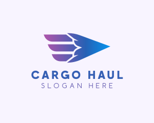 Wings Arrow Courier logo design