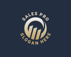 Round Sales Graph  logo design