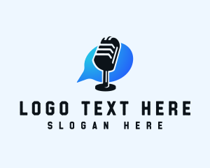 Podcast - Broadcasting Podcast Mic logo design