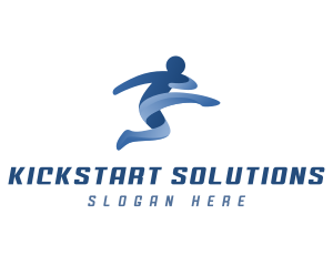 Kicking - Sports Athlete Kick logo design
