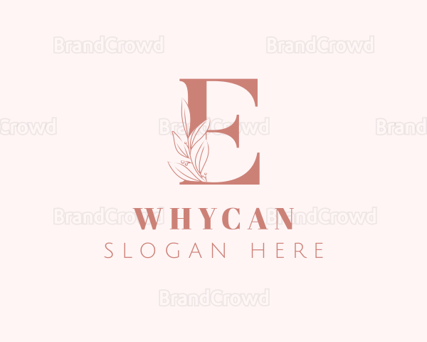 Elegant Leaves Letter E Logo