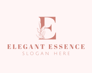 Elegant Leaves Letter E logo design