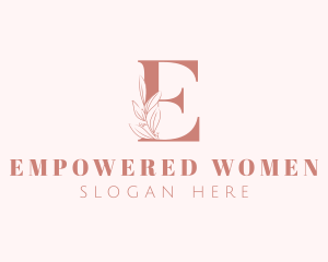 Elegant Leaves Letter E logo design