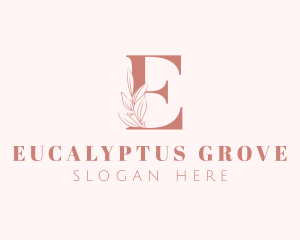 Elegant Leaves Letter E logo design