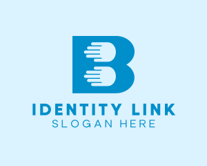 Identification - Blue Hand Letter B logo design