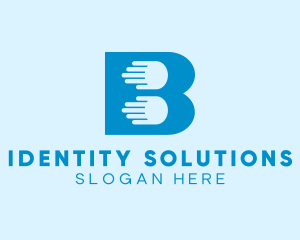 Identification - Blue Hand Letter B logo design