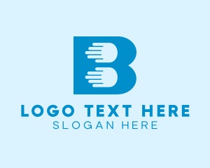 Verification - Blue Hand Letter B logo design