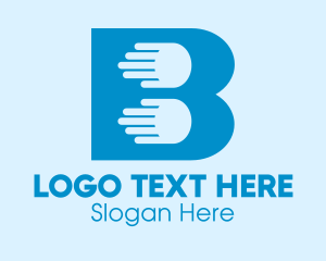 Verification - Blue Hand Letter B logo design